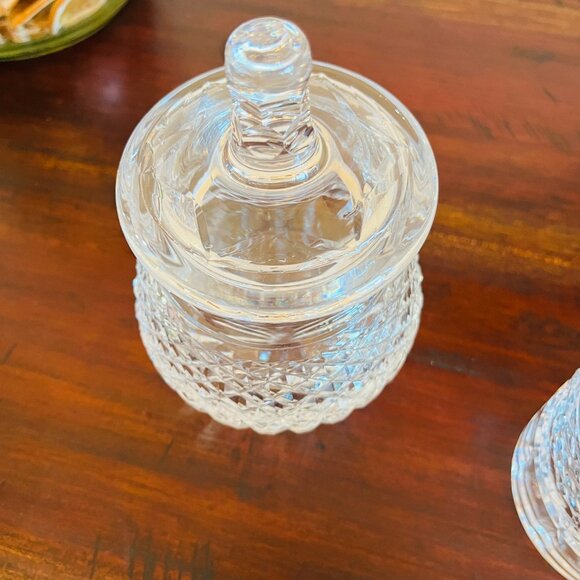 2 - Vintage Waterford Crystal Jam Jelly Honey Jars Lids Lismore Diamond Pattern - Picture 6 of 11